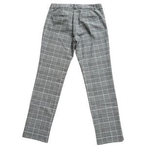 Banana Republic Womens Sloan Pants Gray Black White Plaid Size 10L Academia Work